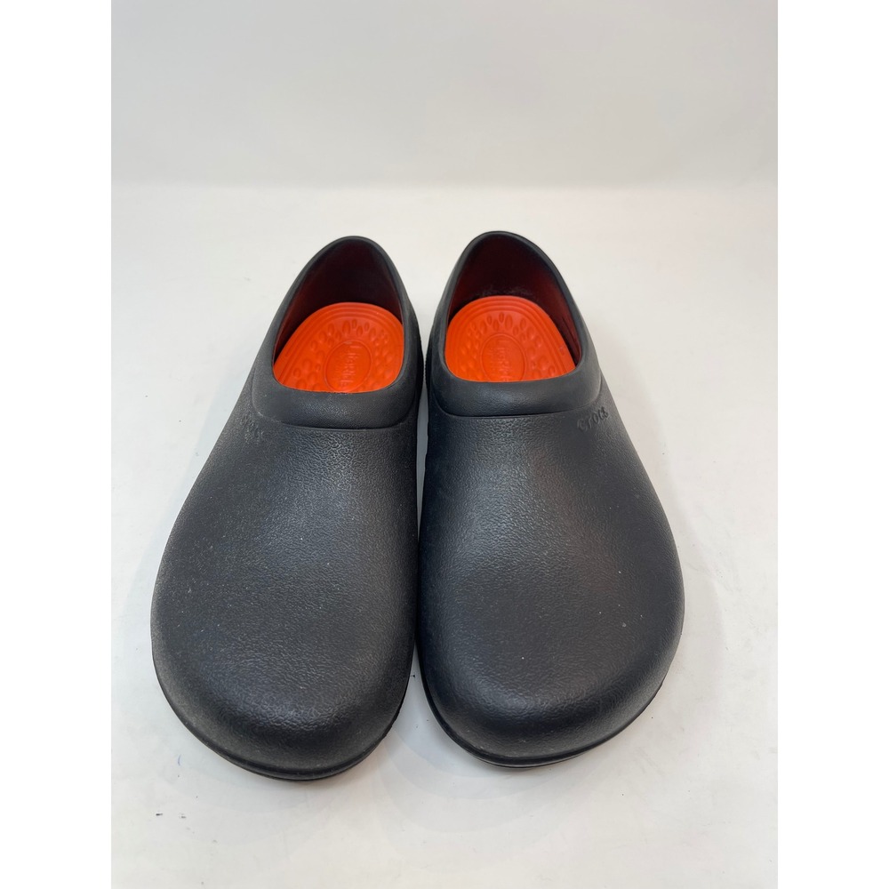 Crocs On-The-Clock Work Clogs Unisex M7 W9 Black Excellent Slip Resistant Shoes